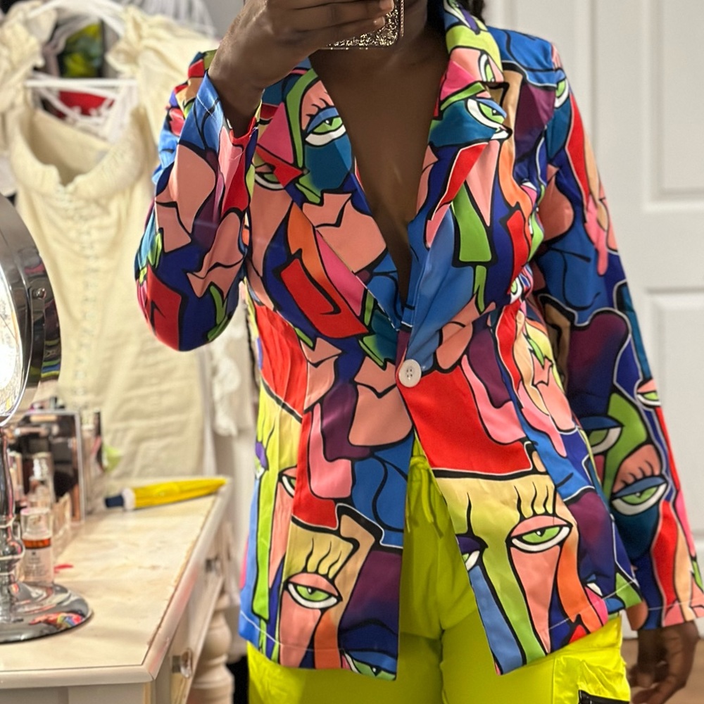 Printed Multi Color Blazer - Picture 10 of 10